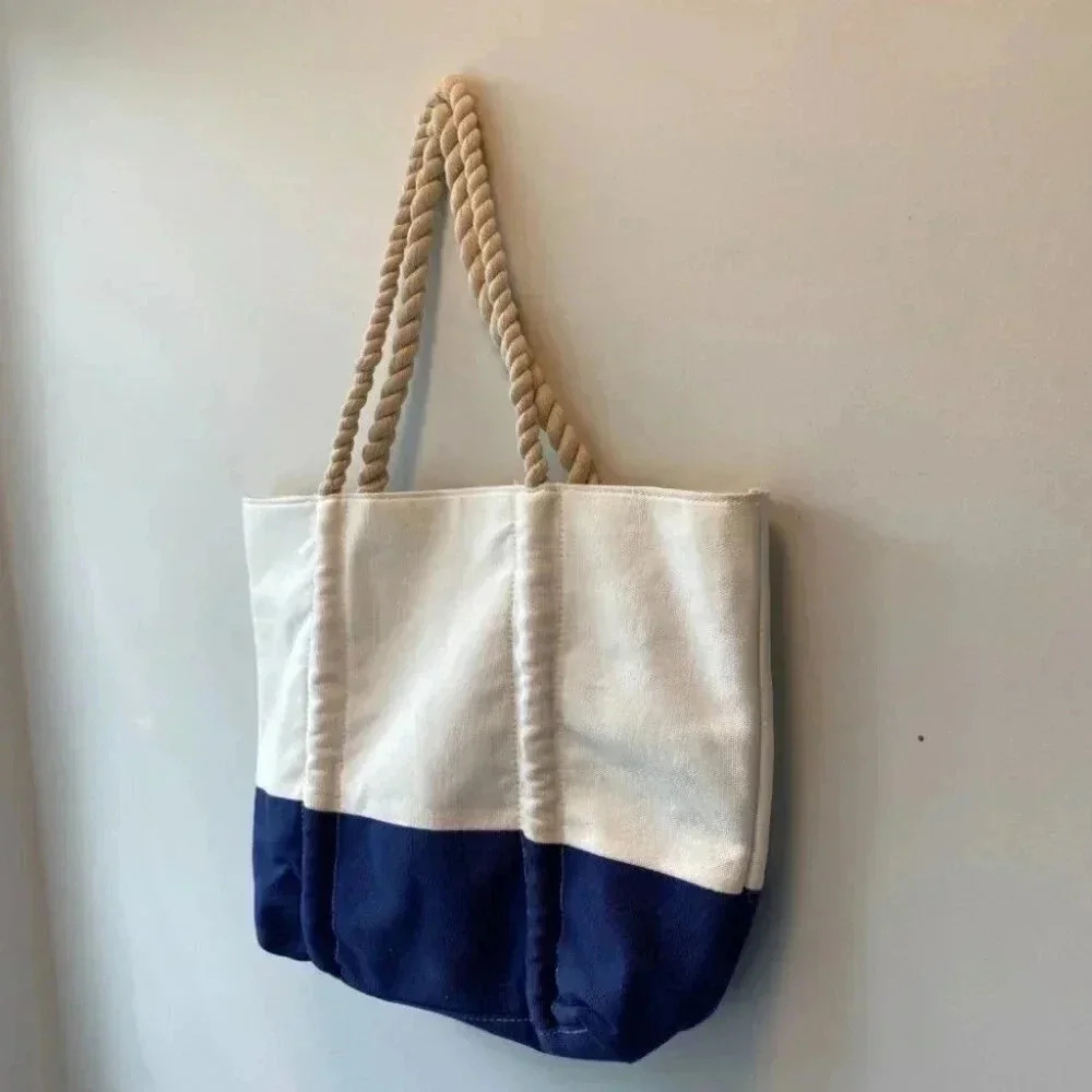 Neiman Marcus Sailor Canvas Tote Bag